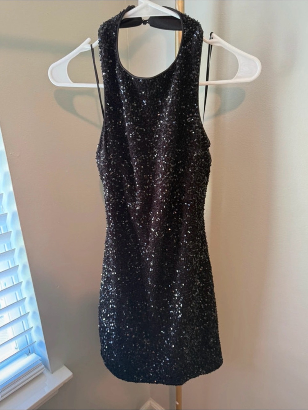 VICI Black Sequin Halter Mini Dress XS (Never Worn With Tag)
